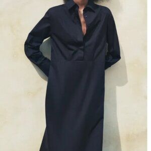 NWT ZARA ZW COLLECTION POPLIN SHIRTDRESS  S